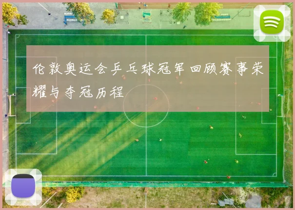 伦敦奥运会乒乓球冠军回顾赛事荣耀与夺冠历程